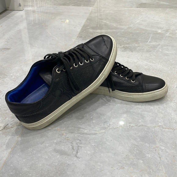 Billionaire Couture Men's Black Calf Leather Laced-up Sneakers - EU 43 - Picture 2 of 11